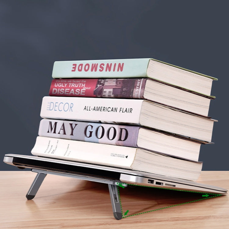 Oatsbasf Portable Storage Foldable Notebook Computer Bracket Heightening Fan Heater(Silver)