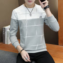 Long Sleeve Crew Neck Printed SweaterShirt Bottoming Shirt, Size: XL(Gray)
