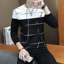 Long Sleeve Crew Neck Printed SweaterShirt Bottoming Shirt, Size: XL(Gray)