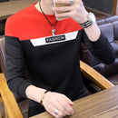 Long Sleeve Round Neck Sweatershirt Bottoming Shirt, Size: M(Red)
