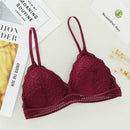 Triangle Cup Sexy Lace Girl without Rim Underwear Thin Section, Size:One Size(Wine Red)