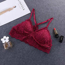 Camisole Female Wrapped Chest Tube Top Underwear Sexy Lace Gathered Base Bra with Chest Pad, Size:One Size(Red)