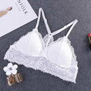 Camisole Female Wrapped Chest Tube Top Underwear Sexy Lace Gathered Base Bra with Chest Pad, Size:One Size(White)