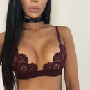 3 PCS Lace Floral Bralet Bra Bustier Adjusted Straps Crop Top, Bands Size:S(Red)