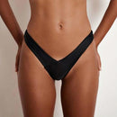 Sexy Women Cotton G String Thongs Low Waist Sexy Panties Ladies Seamless Underwear, Size:M(Black)