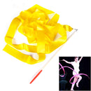 5 PCS 4 m Artistic Color Gymnastics Ribbon Dance Props Children Toys(Yellow)