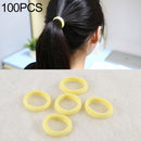 100 PCS Girls Kids Rubber Bands Ponytail Holder Elastic Hair Bands(Yellow)