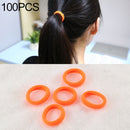100 PCS Girls Kids Rubber Bands Ponytail Holder Elastic Hair Bands(Deep Orange)