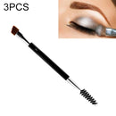 3 PCS Professional Dual Sided Duo Brow Brush Eyebrow Enhancer Angled Eyebrow Brush + Comb Beauty Makeup Tool(7