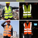 Multi-pockets Safety Vest Reflective Workwear Clothing, Size:M-Chest 112cm(Yellow Blue)