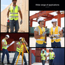 Multi-pockets Safety Vest Reflective Workwear Clothing, Size:M-Chest 112cm(Yellow Blue)