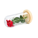 LED flashing luminous artificial fresh roses romantic decorative flower wedding Valentine's Day gift to send lovers birthday Brown Wooden Base 0-5W