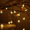 3M Star Copper Wire String LED Lights for Christmas Wedding Decoration, Battery Powered(Warm White)