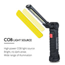 Handheld Movable Work Lights USB Charging Multi-functional and Folding Emergency COB LED Lights, Size:14.8 x 4.7cm(Black)