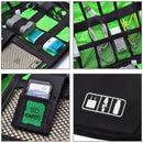Outdoor Activities Travel Data Cable Bags Backpack SD Card Charger Zipper Bag(Green)