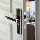Mute Strong Magnetic Aluminum Alloy Interior Door Lock Door Bedroom Hardware Handle Lock, Color:Black Silver Small 50 Lock Body