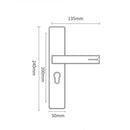 Mute Strong Magnetic Aluminum Alloy Interior Door Lock Door Bedroom Hardware Handle Lock, Color:Black Silver Small 50 Lock Body