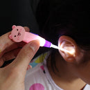 2 PCS Baby Care Ear Spoon Child Ears Cleaning Earwax Spoon Digging Ear Syringe With Light(Pink pig)