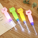2 PCS Baby Care Ear Spoon Child Ears Cleaning Earwax Spoon Digging Ear Syringe With Light(Pink pig)