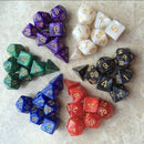 5 Set Creative RPG Game Dice Colorful Multicolor Dice Mixed DND Dice(Black)