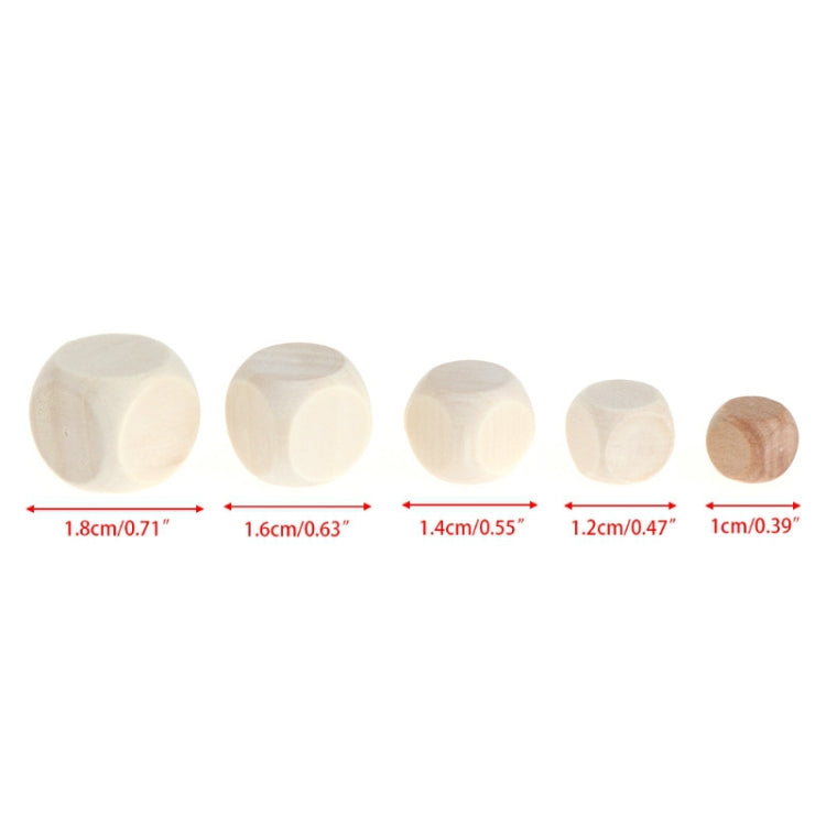 10 PCS 6 Sided Blank Wood Dice Party Family DIY Games Printing Engraving Kid Toys, Size:1.8cm