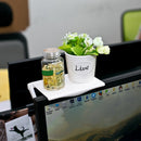 2 PCS Office Desk Storage Holder Computer Display Shelf(White)