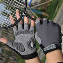Cycling Shock Absorbing Anti-Slip Gloves Fitness Weight Lifting Training Half-finger Gloves, Size:M(Black+Orange)