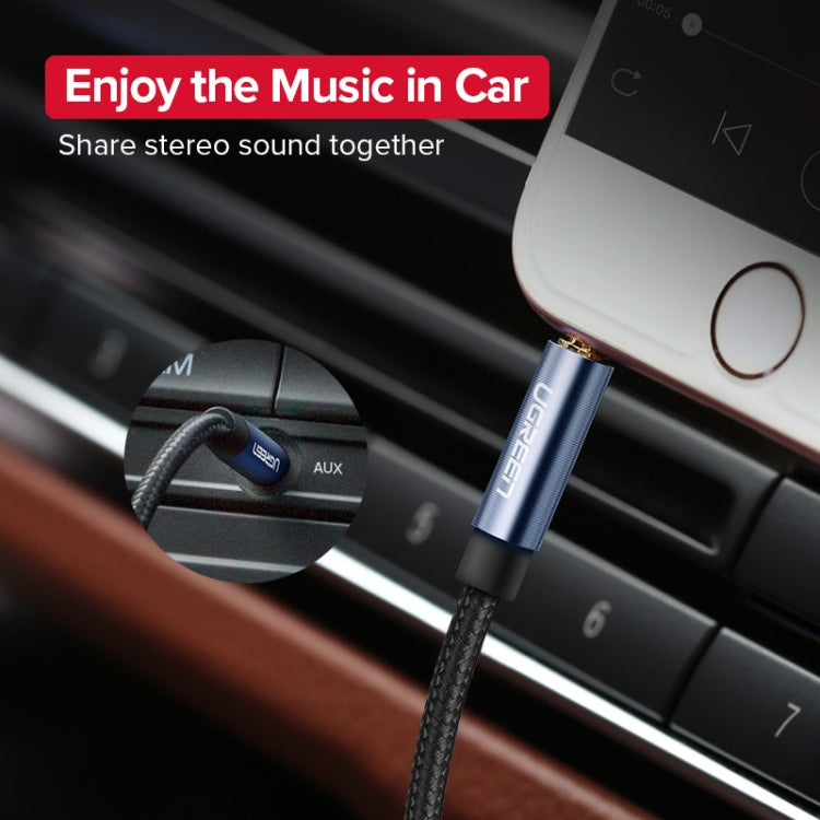 Ugreen AV112 Audio Cable 3.5mm Speaker Line Aux Cable, Length:2m(Blue)