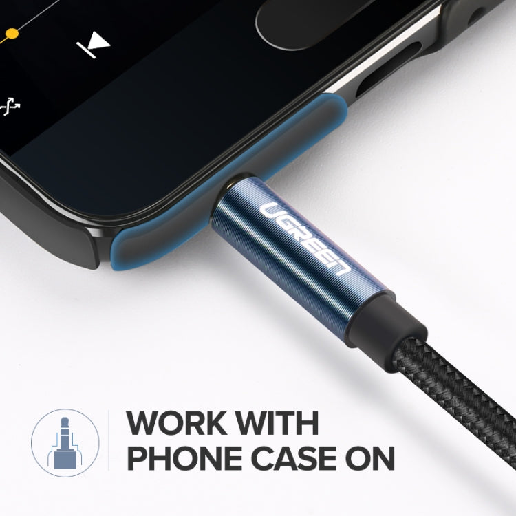 Ugreen AV112 Audio Cable 3.5mm Speaker Line Aux Cable, Length:2m(Blue)