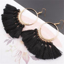 Tassel Earrings for Women Ethnic Big Drop Earrings Bohemia Fashion Jewelry Trendy Cotton Rope Fringe Long Dangle Earrings(Colorful)