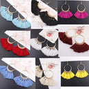 Tassel Earrings for Women Ethnic Big Drop Earrings Bohemia Fashion Jewelry Trendy Cotton Rope Fringe Long Dangle Earrings(Colorful)