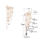 Women Fashion Star Streamlined Tassel Long Crystal Earrings(Silver)