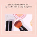 Retractable Foundation Makeup Powder Blush Beauty Brushes Travel Cosmetic(Black)