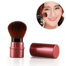 Retractable Foundation Makeup Powder Blush Beauty Brushes Travel Cosmetic(Red)
