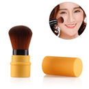Retractable Foundation Makeup Powder Blush Beauty Brushes Travel Cosmetic(YELLOW)