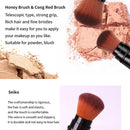 Retractable Foundation Makeup Powder Blush Beauty Brushes Travel Cosmetic(YELLOW)