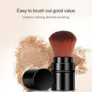 Retractable Foundation Makeup Powder Blush Beauty Brushes Travel Cosmetic(YELLOW)