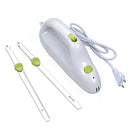 Stainless Steel Knife Blade Bread Cutting Machine Handheld Toast Cutter Mini Electric Frozen Meat Slicer EU Plug(Green+White)