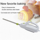 Stainless Steel Knife Blade Bread Cutting Machine Handheld Toast Cutter Mini Electric Frozen Meat Slicer EU Plug(Green+White)
