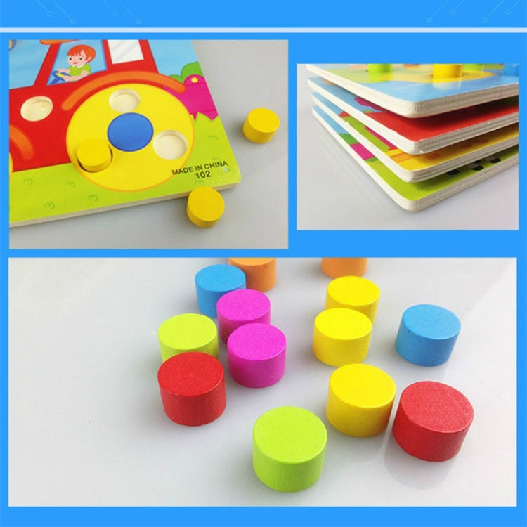 Color Cognition Board Educational Toys Children Wooden Toy Jigsaw Early Learning Color Match Game(C)