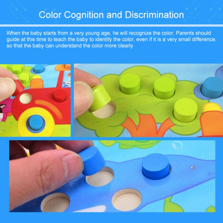 Color Cognition Board Educational Toys Children Wooden Toy Jigsaw Early Learning Color Match Game(D)