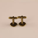 1 pair Fashion Van Gogh Art Painting Series Cufflinks Van Gogh Starry Night Crystal Glass Cabochon Cufflinks(Gold)