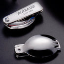 2PCS Stainless Steel Folding Fork Spoon Integrated Dual-use Picnic Portable Tableware, Random Color Delivery(Spoon)