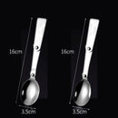 2PCS Stainless Steel Folding Fork Spoon Integrated Dual-use Picnic Portable Tableware, Random Color Delivery(Spoon)