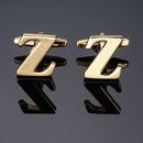 1 pair gold letters A-Z name Cufflinks men French shirt Cufflinks(C)
