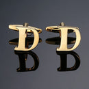 1 pair gold letters A-Z name Cufflinks men French shirt Cufflinks(D)