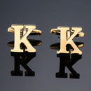 1 pair gold letters A-Z name Cufflinks men French shirt Cufflinks(K)