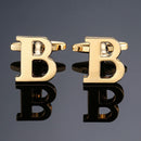 1 pair gold letters A-Z name Cufflinks men French shirt Cufflinks(K)
