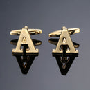 1 pair gold letters A-Z name Cufflinks men French shirt Cufflinks(K)
