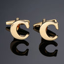 1 pair gold letters A-Z name Cufflinks men French shirt Cufflinks(K)
